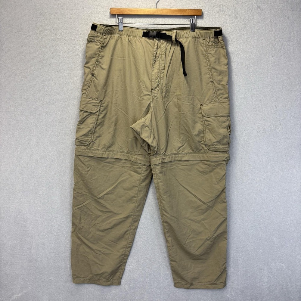 REI Convertible Hiking Pants Shorts Mens XXL 42x32 Tan Cargo UPF 50 Nylon Trail